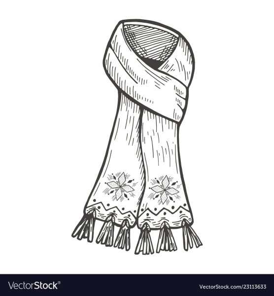 Шарфик на шее рисунок