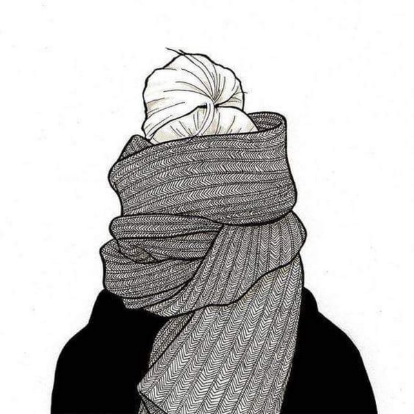 Полосатый шарфик для снеговика