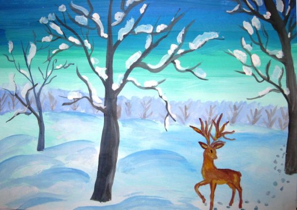 Зимний пейзаж для детей