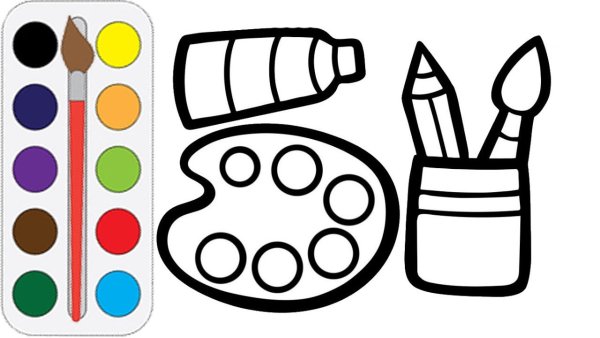 Кисточка раскраска