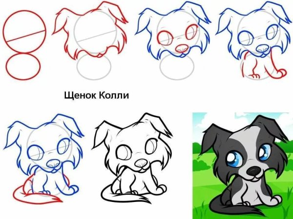 Собака карандашом легкая