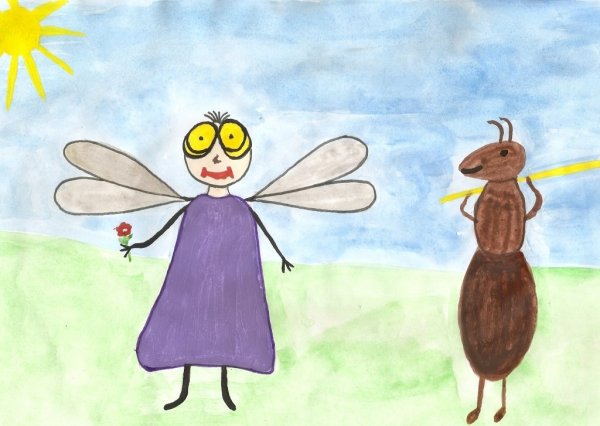 Стрекоза и муравей