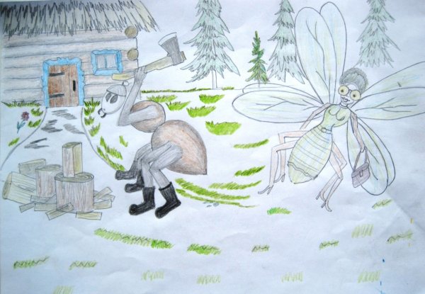 Басня Стрекоза и муравей для детей