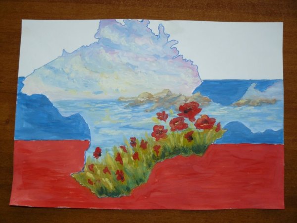 Крымский мост детский рисунок