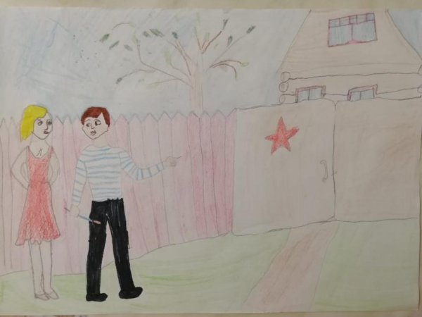 Рисунок к рассказу Тимур и его команда