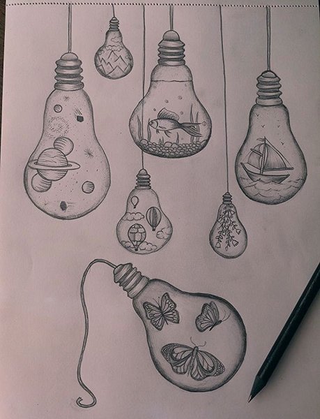 Идеи для рисования лампочка