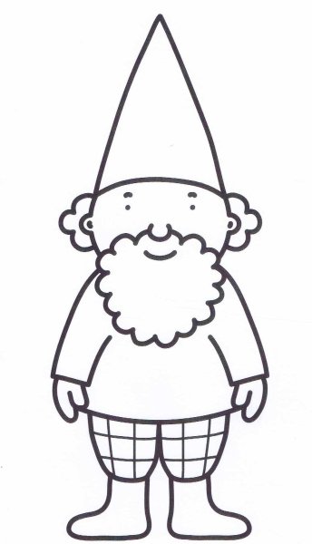 Трафарет гномика для рисования