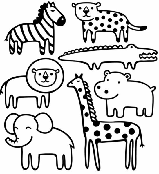 Зоопарк трафарет