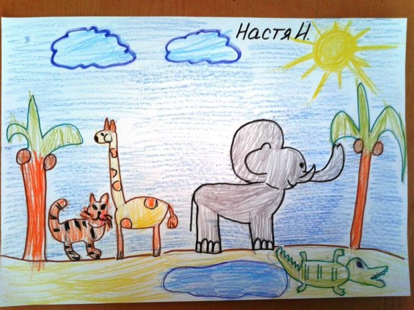 Рисование на тему зоопарк