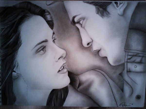 Эдвард и Белла Сумерки рисунок