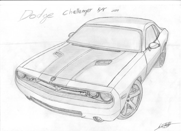 Раскраска Челленджер dodge Challenger