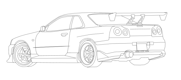 Nissan Skyline GTR r34 Blueprint