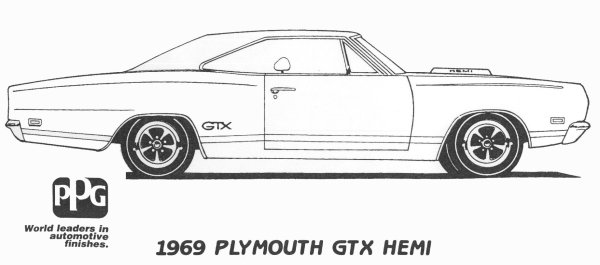 Dodge Charger 1969 раскраска