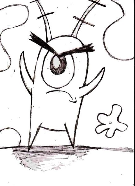 Планктон из Спанч Боба раскраска