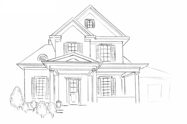 Рисунки домов для срисовки