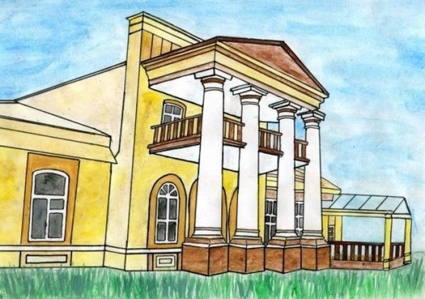 Дворянская усадьба рисунок