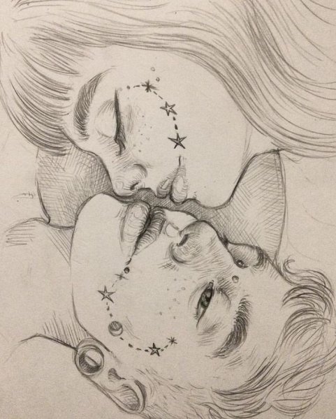 Поцелуй рисунок