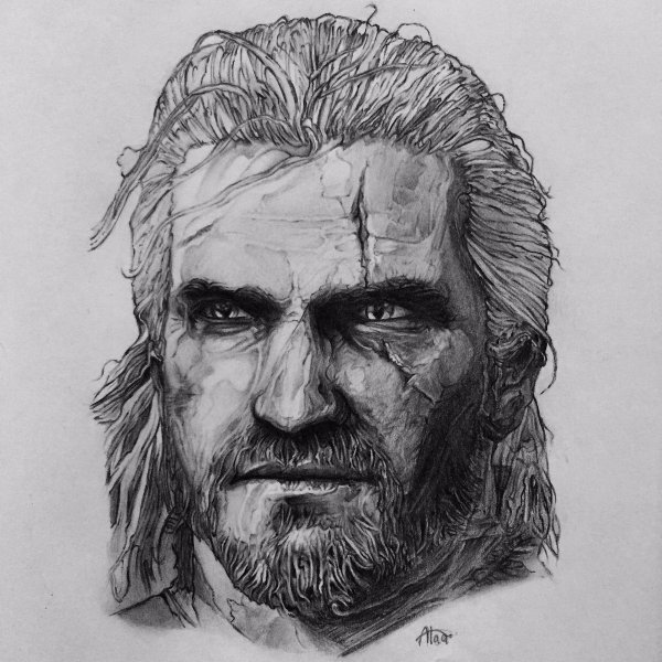 Геральд из Ривии карандашом