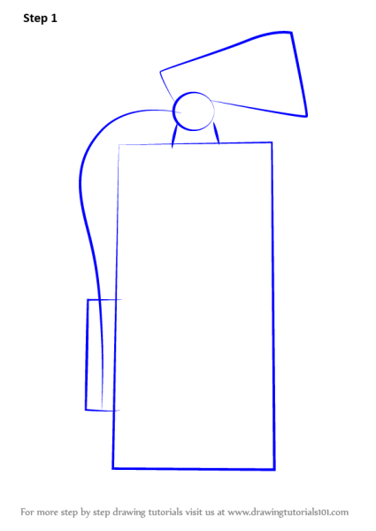 Поэтапное рисование огнетушителя