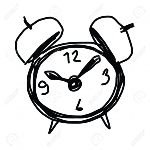 Будильник нарисованный мелом