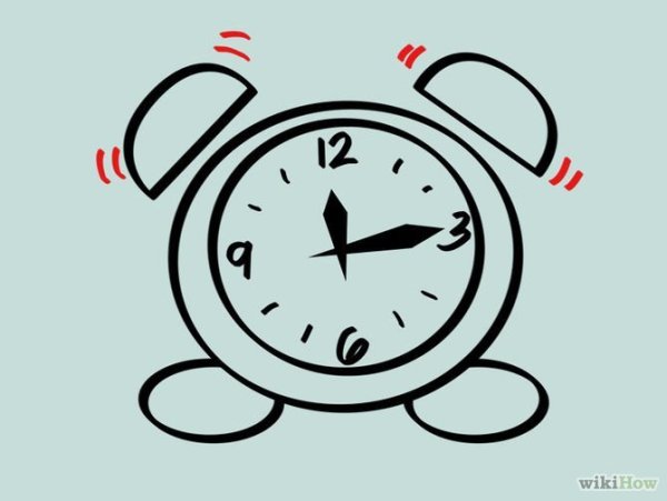 Поэтапное рисование будильника для детей