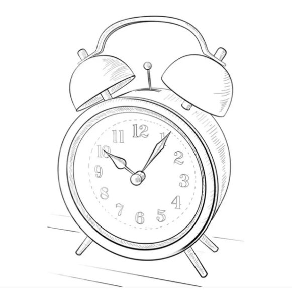 Будильник рисунок карандашом