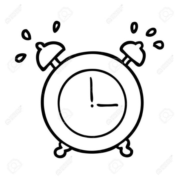 Черный будильник для метрики