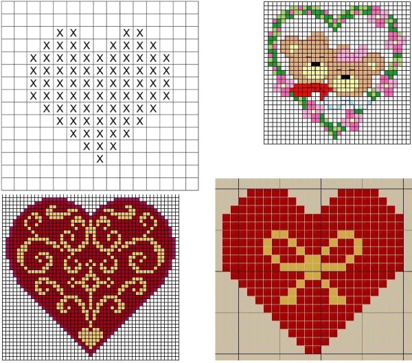 Вышивка крестиком сердечко схема