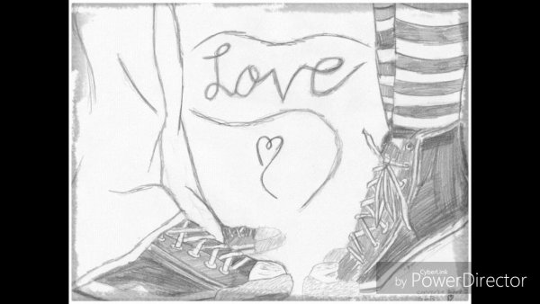 Рисунок пары влюбленных карандашом