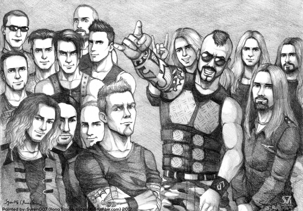 Рамштайн рисунок чб