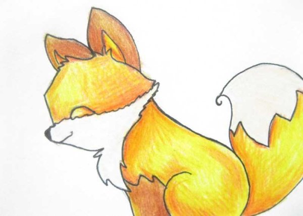 Лиса карандашом
