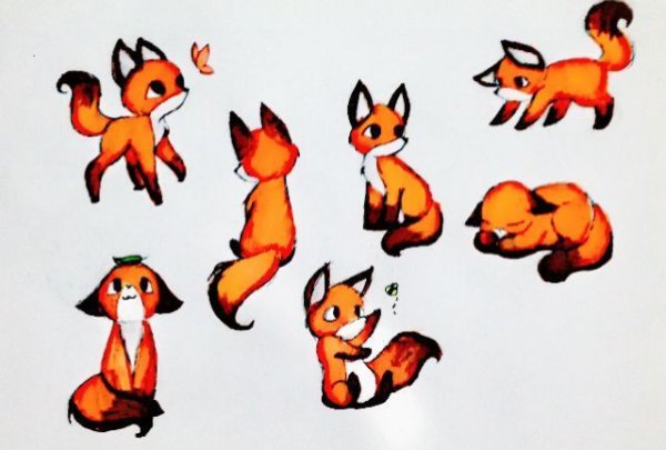 Лиса рисунок карандашом поэтапно