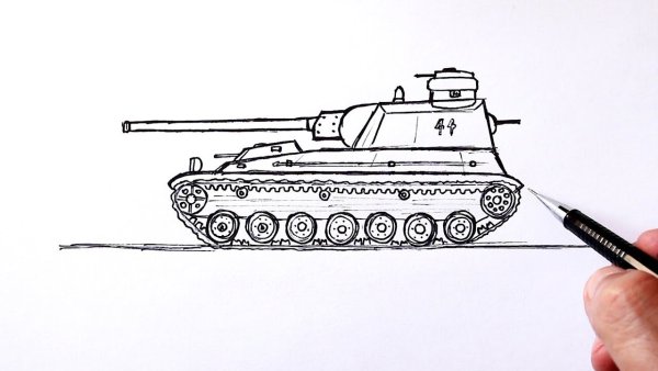 Рисунок танка т 34 карандашом