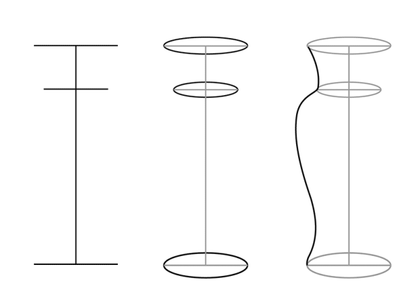 Поэтапное рисование вазы