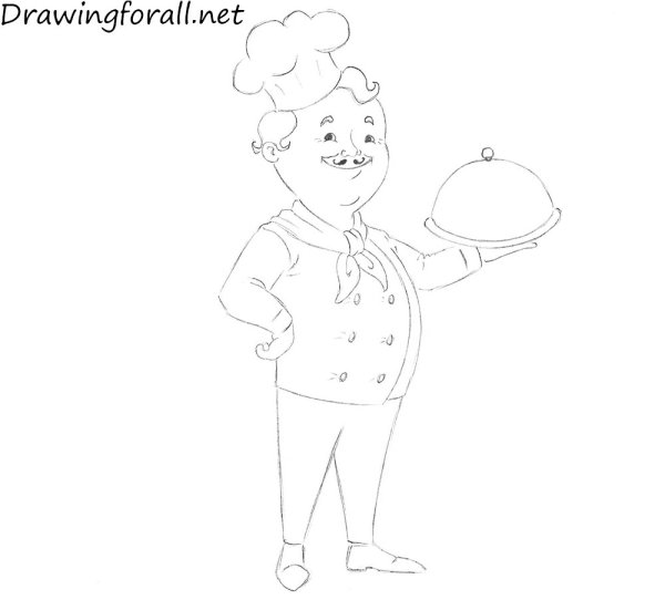 Повар рисунок легкий