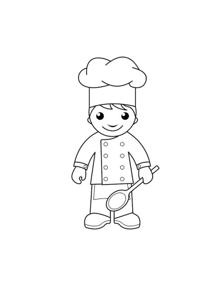 Повар раскраска для детей
