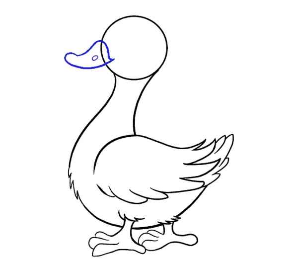 Утка рисунок для детей карандашом