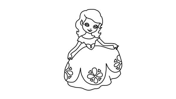 Принцесса рисунок карандашом для детей