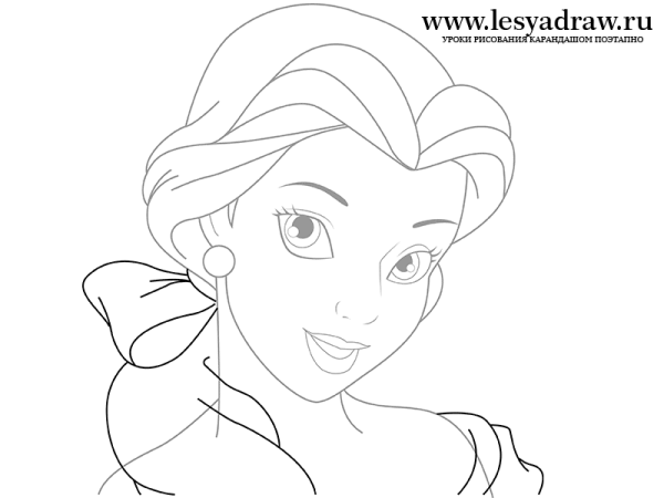 Портрет принцессы карандашом