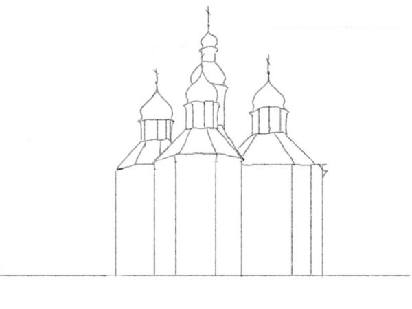 Церковь рисунок пошагово