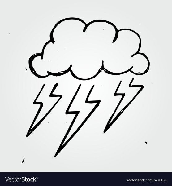 Молния и облаком раскраска для детей