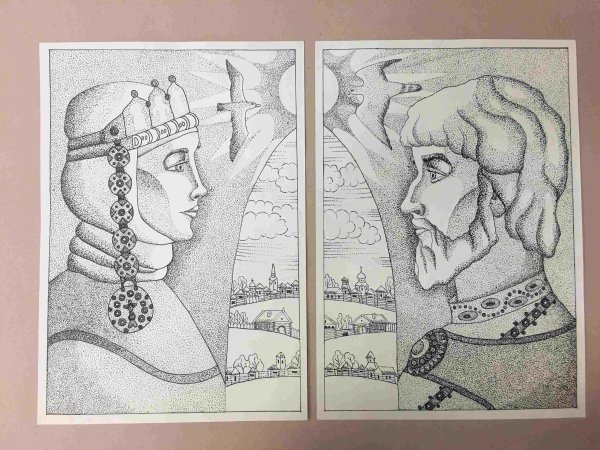 Князь Игорь и Ярославна рисунок