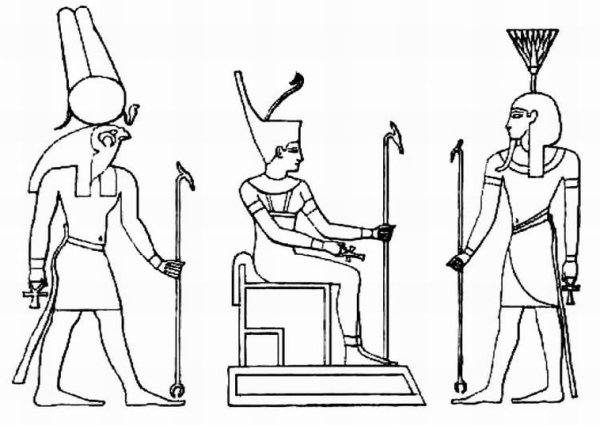 Бог Осирис в древнем Египте раскраска