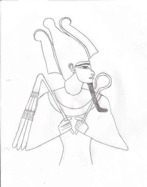 Бог Осирис в древнем Египте раскраска