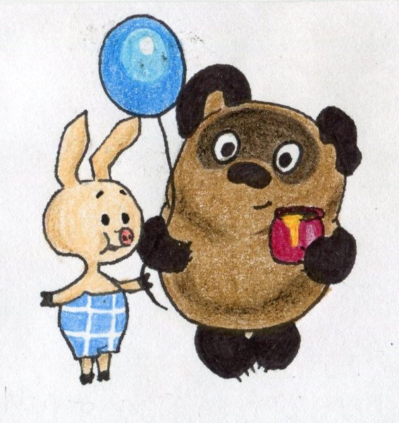 Винни пух рисунок карандашом