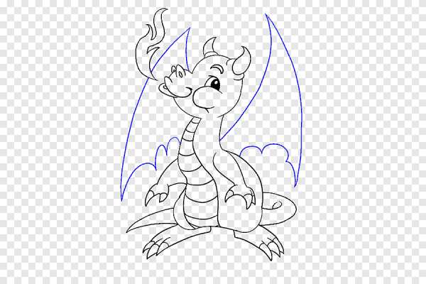 Рисунок дракончика карандашом