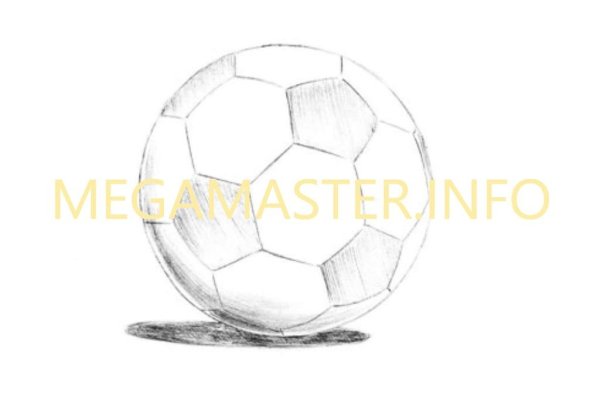 Футбольный мяч карандашом