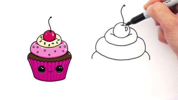 Кексик рисование для начинающих