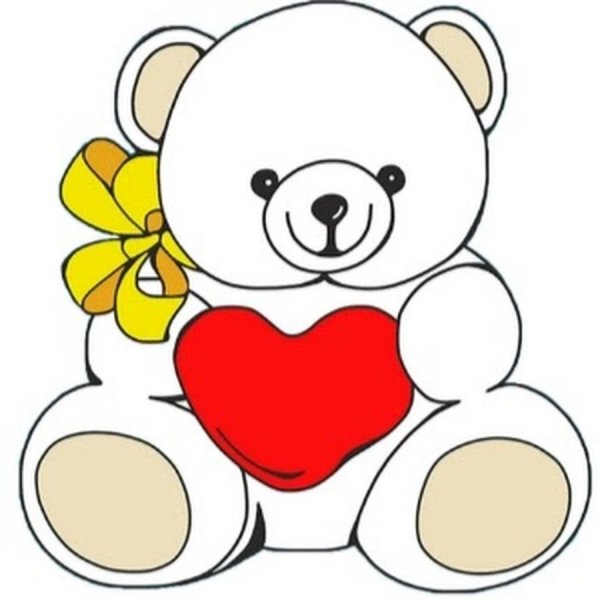 Медвежонок с сердечком рисунок