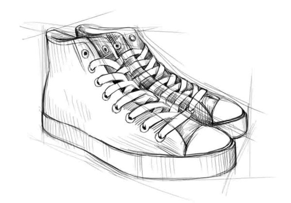 Рисунки карандашом для срисовки кеды